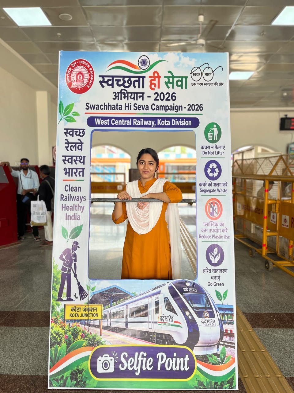 Selfie Point Promotes Cleanliness at Kota Railway Station